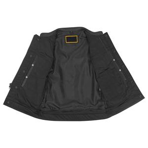 Gilets en cuir de qualité supérieure en gros – Gilet d'hiver respirant en cuir pour homme, personnalisable, grande taille, col rond, pour moto - Product Image 4