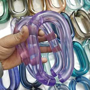 Cadena de Resina Acrílica de Estilo Retro Hecha a Mano, Disponible en Todos los Colores, Cadena de Eslabones Gruesos de Moda con Forma de Ángel y Búho Extraíble - Product Image 4