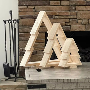 Arbre de Noël en bois artisanal écologique personnalisé de haute qualité, fabriqué en cerisier pour toutes les saisons - Product Image 1