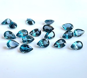 Topacio azul Londres natural corte pera 4x6mm facetado-Topacio Azul Londres Suelto - Product Image 1