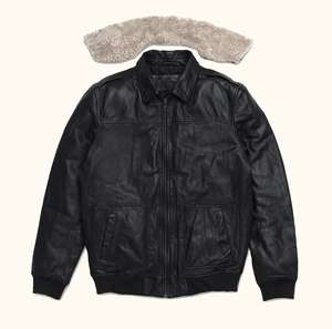 Chaqueta de cuero de alta calidad 100% para hombre de diseño superior con forro de edredón, cuello levantado, manga completa, personalizable para la temporada de invierno - Product Image 3