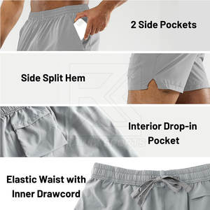 กางเกงขาสั้นสำหรับผู้ชายมาใหม่กางเกงขาสั้นผ้าฝ้ายโพลีเอสเตอร์ทำจากผ้าฝ้าย - Product Image 3