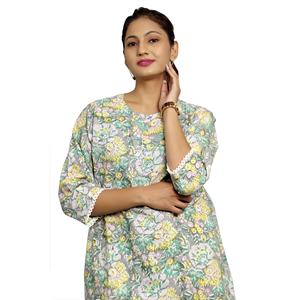 New Arrival Two Piece Floral Printed <b>Pajama</b> Set for Women Soft Cotton & Comfy Night <b>Suit</b> Set - Product Image 2