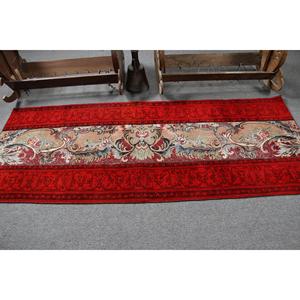 Turkish Rug, <b>Runner</b> 2.9x7.3 ft Rug, <b>Red</b> Persian Rug - Product Image 3