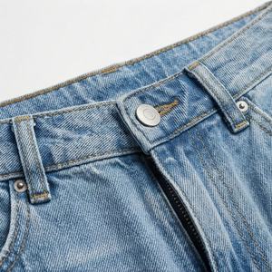 Nouveautés Jeans décontractés pour femmes, jeans en denim à jambe droite, lavage foncé, pantalon taille plus, respirant, extensible, design déchiré - Product Image 4