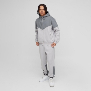 ชุดวอร์มฤดูหนาวแบบมีฮู้ดสองชิ้น ผ้าฝ้ายต้านเชื้อแบคทีเรีย กางเกงขายาวเอวยางยืดสำหรับผู้ชาย ขายส่ง - Product Image 1