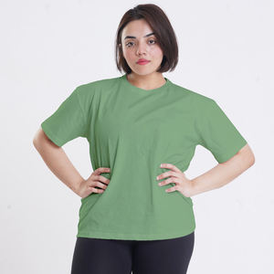 T-shirts pour femmes de qualité supérieure vêtements décontractés coupe ample coton bio doux solide t-shirts impression personnalisée à manches courtes pour l'été - Product Image 5