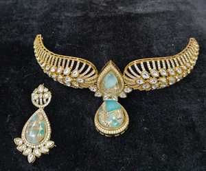 Personnalisé traditionnel multicolore Kundan tour de cou indien ensemble de bijoux inverse AD Polki collier pour les mariages en gros - Product Image 3