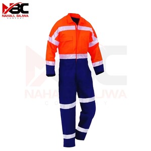 Overoles de ropa de trabajo con rayas reflectantes Trajes de seguridad hechos de poliéster y algodón. - Product Image 1