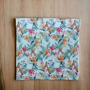 Premium 6 pièces fait à la main 18x18 pouces Jungle Design coton lin automne Ester serviettes ensemble doux absorbant quotidien spécial pour spécial - Product Image 1