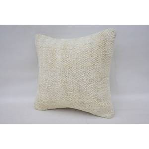 Beige Macrame Patchwork Wool <b>Pillow</b> 12x12 Inch Decorative Cushion Soft Vintage Embroidered Leaves Print Square <b>Christmas</b> Feature - Product Image 3