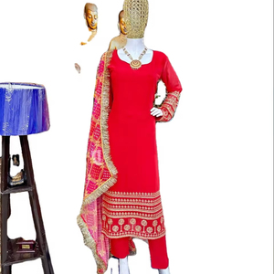 Latest Designer Faux Georgette Embroidery Work <b>Kurti</b> Set by FabZone - Product Image 1
