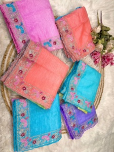 ส่าหรีเจ้าสาวสำหรับงานหนักคอลเลกชันใหม่พร้อมการตกแต่งที่หลากหลายสำหรับกิจกรรมพิเศษและงานปาร์ตี้ - Product Image 4