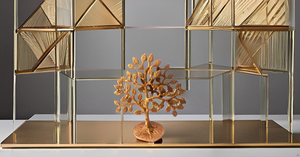 Modern Golden Brass <b>Tree</b> of Life Wall Plaque Handcrafted Exclusive Home <b>Decor</b> for Table and Family <b>Trees</b> Metal Material - Product Image 3