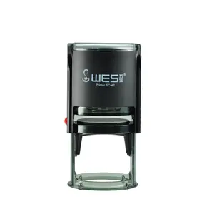 WES stamp SC-42 customized logo bottle with time stamps self-inking stamp