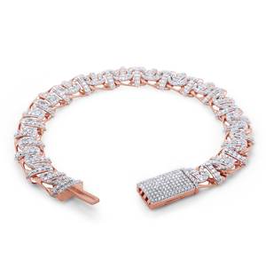 Pulsera de plata de ley S925 de nuevo diseñador personalizada con diamantes de moissanita redondos para él - Product Image 3