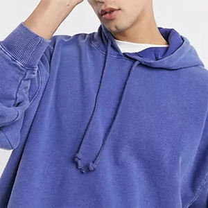 Sweat à capuche unisexe personnalisé pour homme, style streetwear hiver, coupe oversize, brodé, effet délavé, vintage, déchiré et délavé à la pierre - Product Image 3