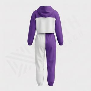Ventes en gros de survêtements d'hiver pour femmes, ensemble 2 pièces, haut court à capuche, pull, pantalon de jogging, tenue de sport, vêtements de sport pour la salle de sport - Product Image 2