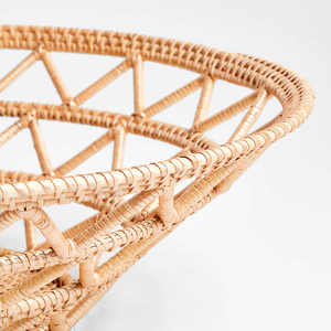 Plat de service en rotin naturel unique avec un design élégant, parfait pour l'utilisation d'un bol de stockage de salade de fruits et d'aliments - Product Image 4