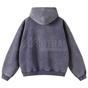 Sudaderas con capucha de lavado ácido para hombres más vendidos 100% algodón patrón sólido servicio OEM precio al por mayor para otoño - Product Image 2