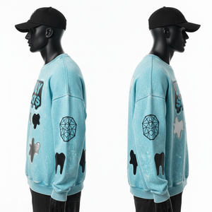 Sudadera para Hombre, Estilo Vintage, Lavado Desgastado, Corte Holgado, Logotipo Estampado, 320 GSM, Algodón Grueso - Product Image 3