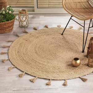 Tapis rond en jonc de mer naturel pour tapis décoratifs Fabriqué au Vietnam Matériau écologique pour la décoration de la maison En gros - Product Image 5