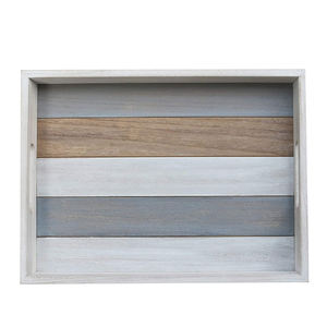 Bandeja Rectangular de madera sólida para comida, bandeja de servicio de comida de lujo, Color gris - Product Image 1