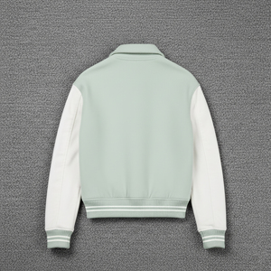 Nueva chaqueta universitaria de lana de algodón 2025 100% para hombre, chaqueta universitaria de hombre con logotipo impreso DTF personalizado, chaqueta universitaria de bloque de color de peso pesado - Product Image 4