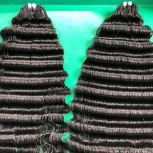 Fabricant Vietnamien Qhair Vente en gros Lisse 100% Haute Qualité Cheveux Bruts Noir Vague Profonde Double Drawn Bundles De Qhair - Product Image 2
