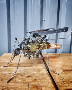 Mechanical Shark Sculpture Motorcycle Parts Sculpture Mechanical Shark Lamp Handmade Industrial Art Home Decor Vietnam 2026 - Product Image 4