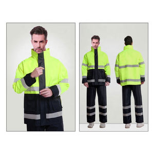 Tela Oxford 300D con revestimiento de PU, conjunto de chubasquero reflectante impermeable de alta visibilidad, ropa de trabajo reflectante, varios colores - Product Image 6