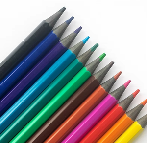Crayons de couleur en plastique recyclé standard pour enfants, non toxiques, en vrac, 12/24 couleurs, Bview Art Factory - Product Image 1