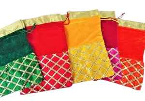 Sacs à main en dentelle de soie à cordon de serrage pour femmes, petits sacs élégants pour occasions spéciales - Product Image 4