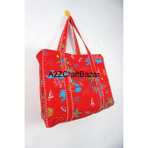 กระเป๋าผ้าคอตตอนลายทางวินเทจสีแดงพิมพ์โลโก้ได้ตามต้องการเป็นมิตรต่อสิ่งแวดล้อมขนาดใหญ่สำหรับการจัดเก็บของปาร์ตี้ช้อปปิ้งแบบมีซิป - Product Image 4