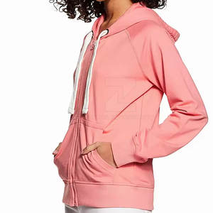 Saison d'hiver Femmes Casual Zipper Hoodies 100% Coton Séchage Rapide Respirant Personnalisable - Product Image 5
