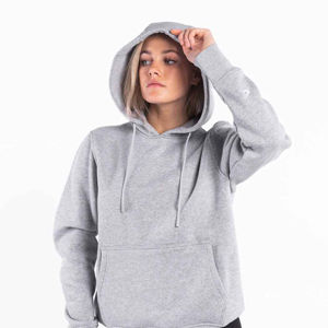 Women's Winter Streetwear Hoodie Polyester/Cotton Blend 320g Fleece Eco-Friendly Korean Hooded Knitted Fabric Printed Front Logo - Product Image 1