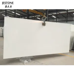 Jestone Shenzhen New Calacatta Jumbo Beige Aurora Pure White Sparkle Artificial Quartz Stone