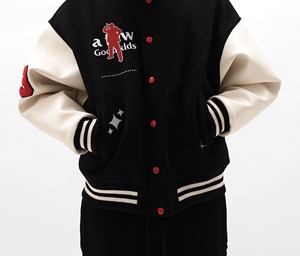 Logo personnalisé chenille broderie Patch noir laine Vintage College Varsity Jacket Letterman Varsity Vestes Hommes - Product Image 4