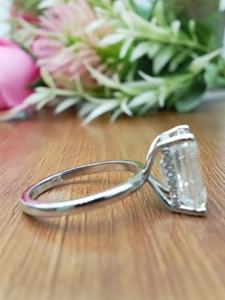 Bijoux fins jaune massif 14K 2.5 CT blanc Moissanite Solitaire avec bague de fiançailles émeraude ensemble en argent 925 pour cadeau - Product Image 2