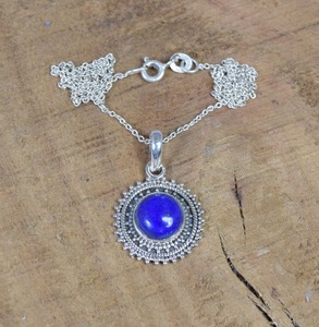 <b>Pendant</b> Necklace <b>Lapis</b> <b>Lazuli</b> Gemstone 925 Sterling Silver <b>Lapis</b> <b>Pendant</b> Perfect Wedding Gift for Love with Stamped Jewelry - Product Image 3