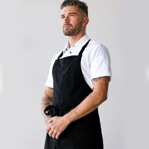 Delantales de chef de lona de algodón en blanco fabricados en fábrica a la venta con logotipo personalizado y diseño personalizado delantales de chef de cocina - Product Image 4