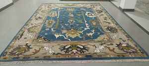 Belle Oushak noué à la main 100% laine écologique antidérapant moderne tapis doux boucle pile Durable cuisine bureau porte - Product Image 6