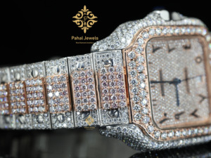 Bracelet pour homme en acier inoxydable avec diamant moissanite de haute qualité, mouvement automatique, style hip-hop glacé, fermoir à boucle - Product Image 5