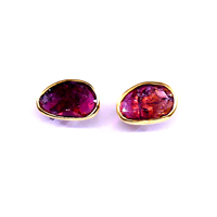 À la mode 925 Sterling Silver Or Plaqué Bijoux Tourmaline Gemme Femmes Porter Stud Boucle D'oreille Ensemble