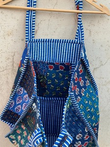 กระเป๋าผ้าคอตตอนลายบล็อกทำด้วยมือสำหรับผู้หญิงกระเป๋าเดินทางสไตล์โบฮีเมียนกระเป๋าสะพายไหล่กระเป๋าใส่ดอกไม้ขนาดใหญ่ของขวัญสำหรับเพื่อนเจ้าสาวในวันธรรมดา - Product Image 5