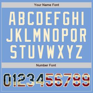 เสื้อเบสบอลแท้ธงสหรัฐอเมริกาวินเทจสีน้ำเงินอ่อนตามสั่ง - Product Image 5