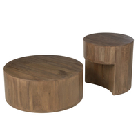 Table basse moderne à 2 niveaux en bois massif Meubles de salon de luxe pour hôtel et école
