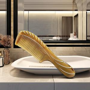 Peine de pelo de cuerno de búfalo ecológico de lujo-Estilo clásico y de moda para el cuidado saludable del cabello - Product Image 1