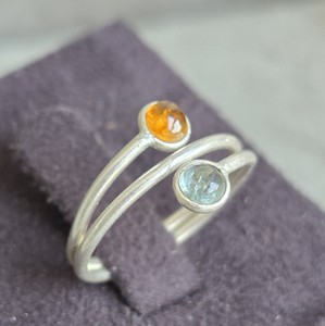 Bague réglable en argent 925 fabriquée à la main avec des pierres précieuses en ambre bijoux de mariage ethnique à la mode pour les fêtes de fiançailles d'anniversaire - Product Image 2