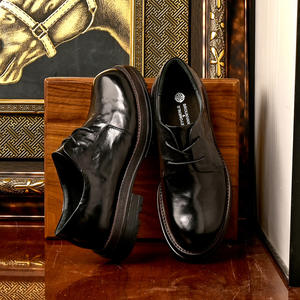 Chaussures Oxford en cuir de vachette pleine fleur avec talon amorti et design antidérapant, chaussures habillées pour hommes, chaussures en cuir - Product Image 3